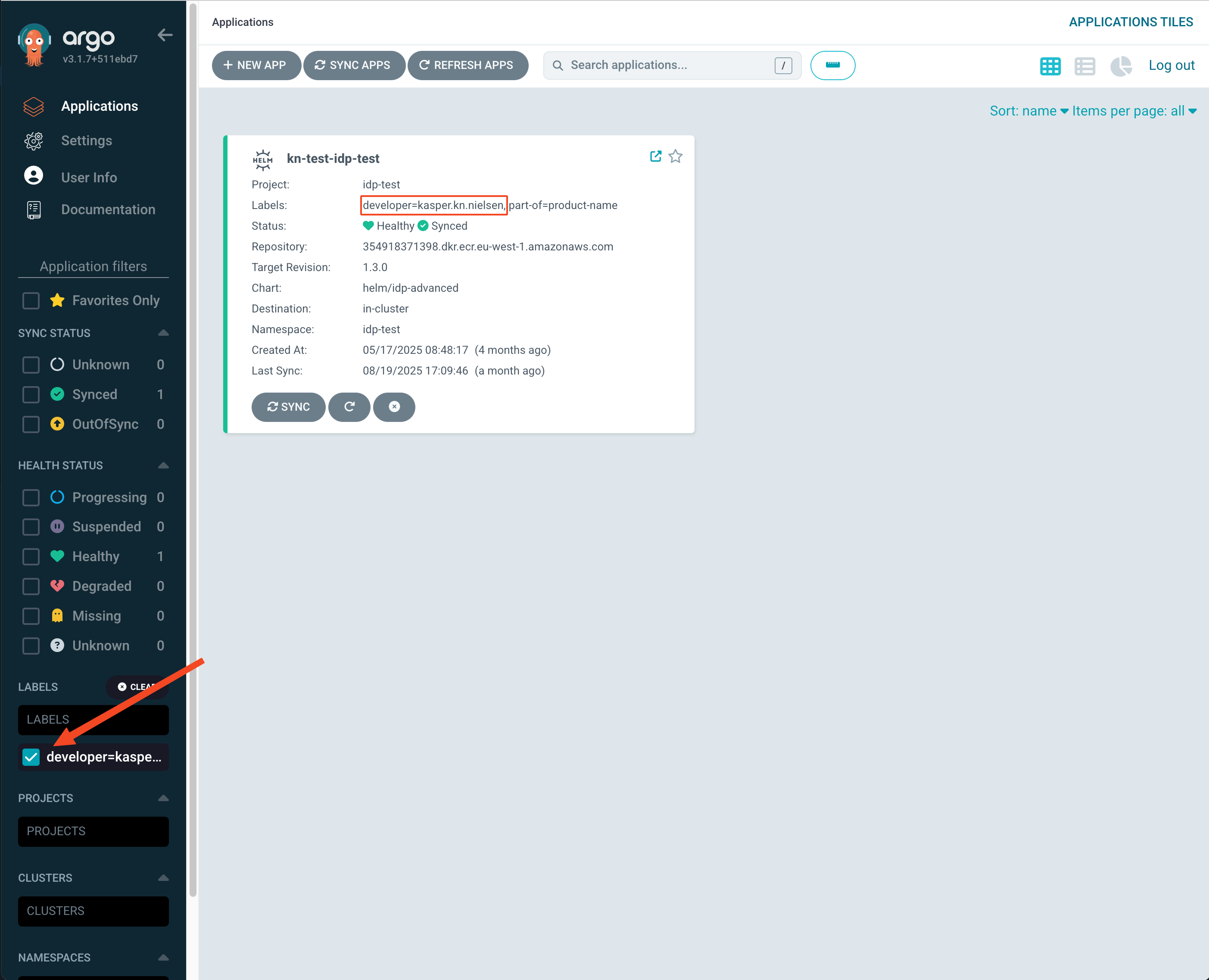 ArgoCD Label Filtering